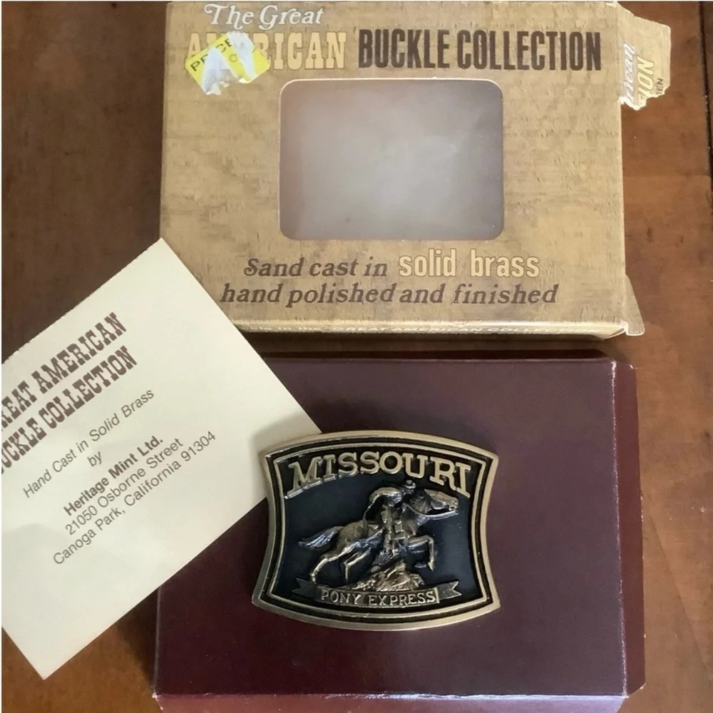 Vintage Registered #JO-02580 1980 Pony Express Belt Buckle
